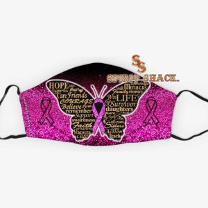 Cancer Butterfly Face Cover Mask