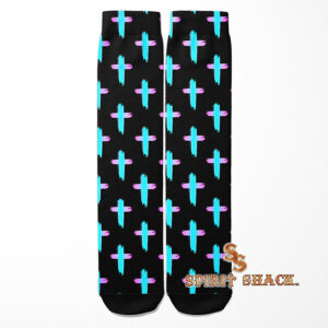 Neon Cross Dress Socks