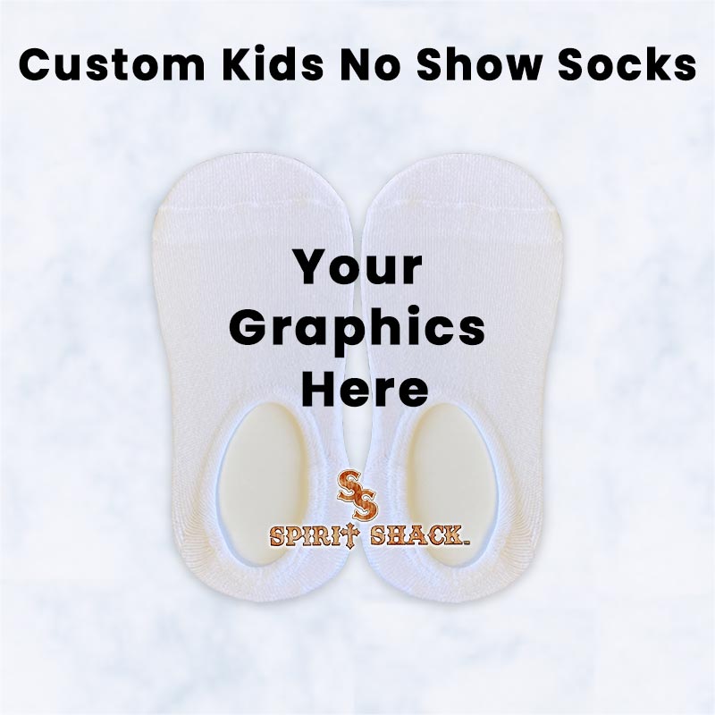 (Your Custom Graphics) XS No Show Kids Socks | Spirit Shack Oklahoma