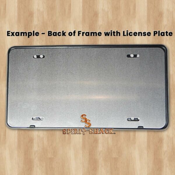 License Plate Frame Back with example Plate